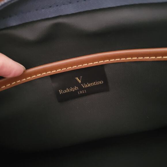 Rudolph Valentino Bag Clutch Wristlet Vintage Zip Pouch Black Brown Leather - Picture 8 of 10